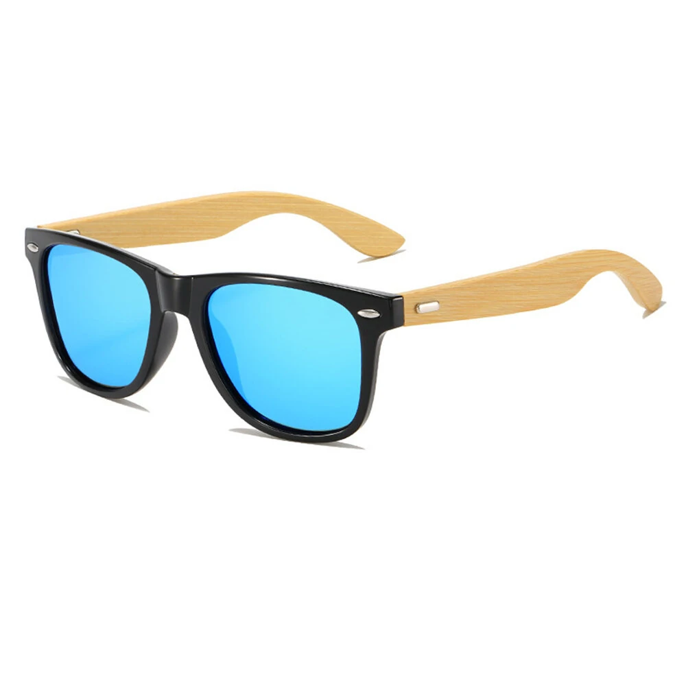 Fashion Bamboo Wood Vintage Square Sunglasses for Men Women Wooden Driving Fishing UV400 Sports Sun Glasses