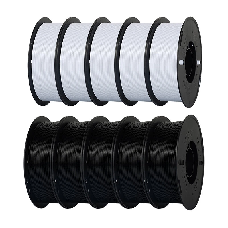 KINGROON PETG 3D Printer Filament 1.75mm 10kg Black and White High Strength Easy to Print Eco-Friendly No Bubbles Smooth Printing High Precision