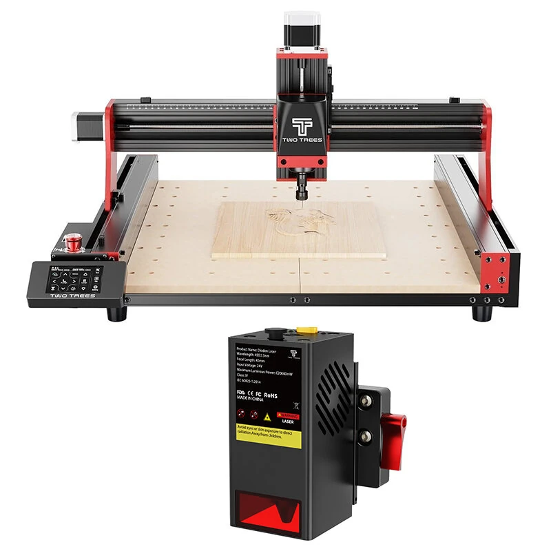 [EU Direct]TWO TREES TTC450 Pro CNC Laser Engraver 460x460mm Working Area Rounter Machine + 20W Laser Module kit