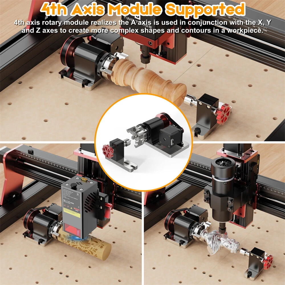 [EU Direct]TWO TREES TTC450 Pro CNC Laser Engraver 460x460mm Working Area Rounter Machine + 20W Laser Module kit