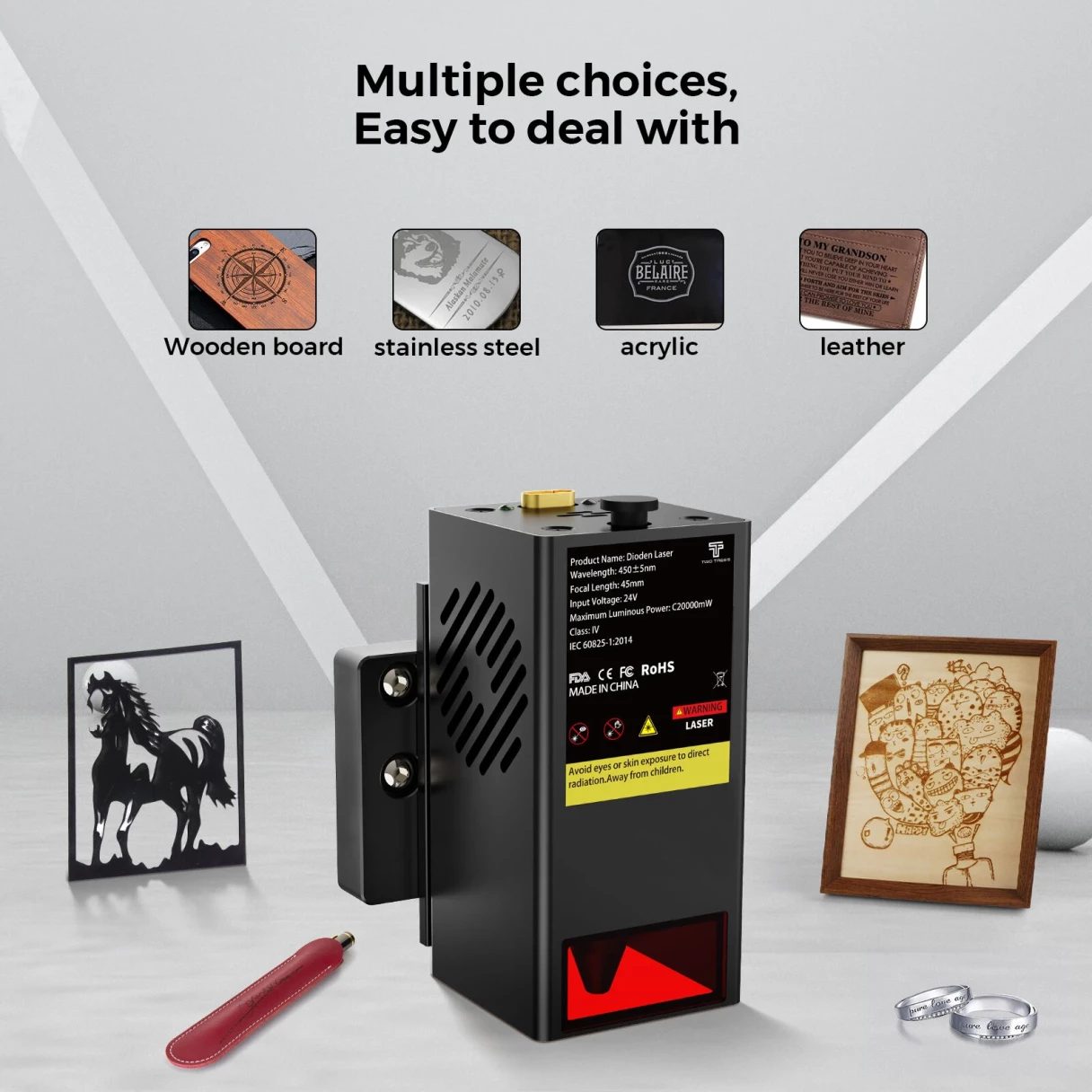 [EU Direct]TWO TREES TTC450 Pro CNC Laser Engraver 460x460mm Working Area Rounter Machine + 20W Laser Module kit