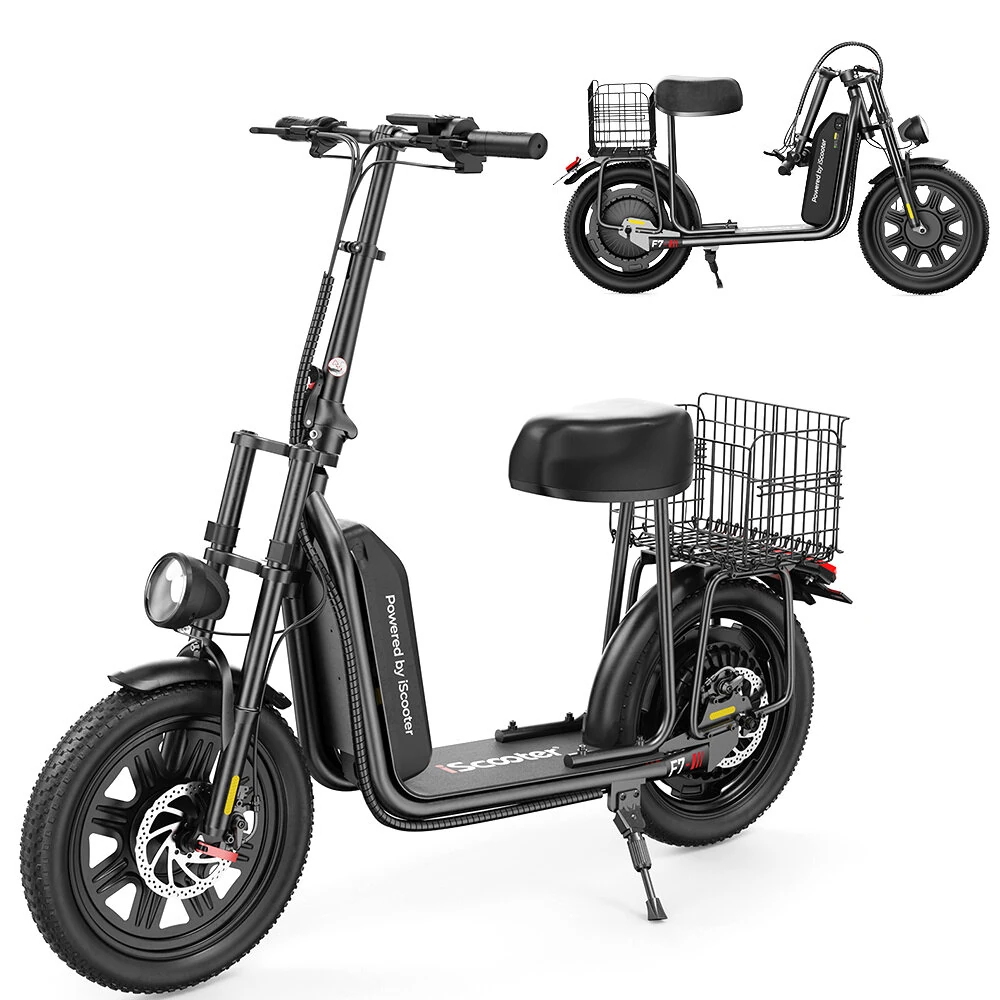 [EU DIRECT] iScooter F7 Electric Scooter 10.4Ah 48V 1000W Motor Recommended Top Speed 25KM/H 16 Inches Tire Electric Scooter 50KM Mileage Max Load 150Kg