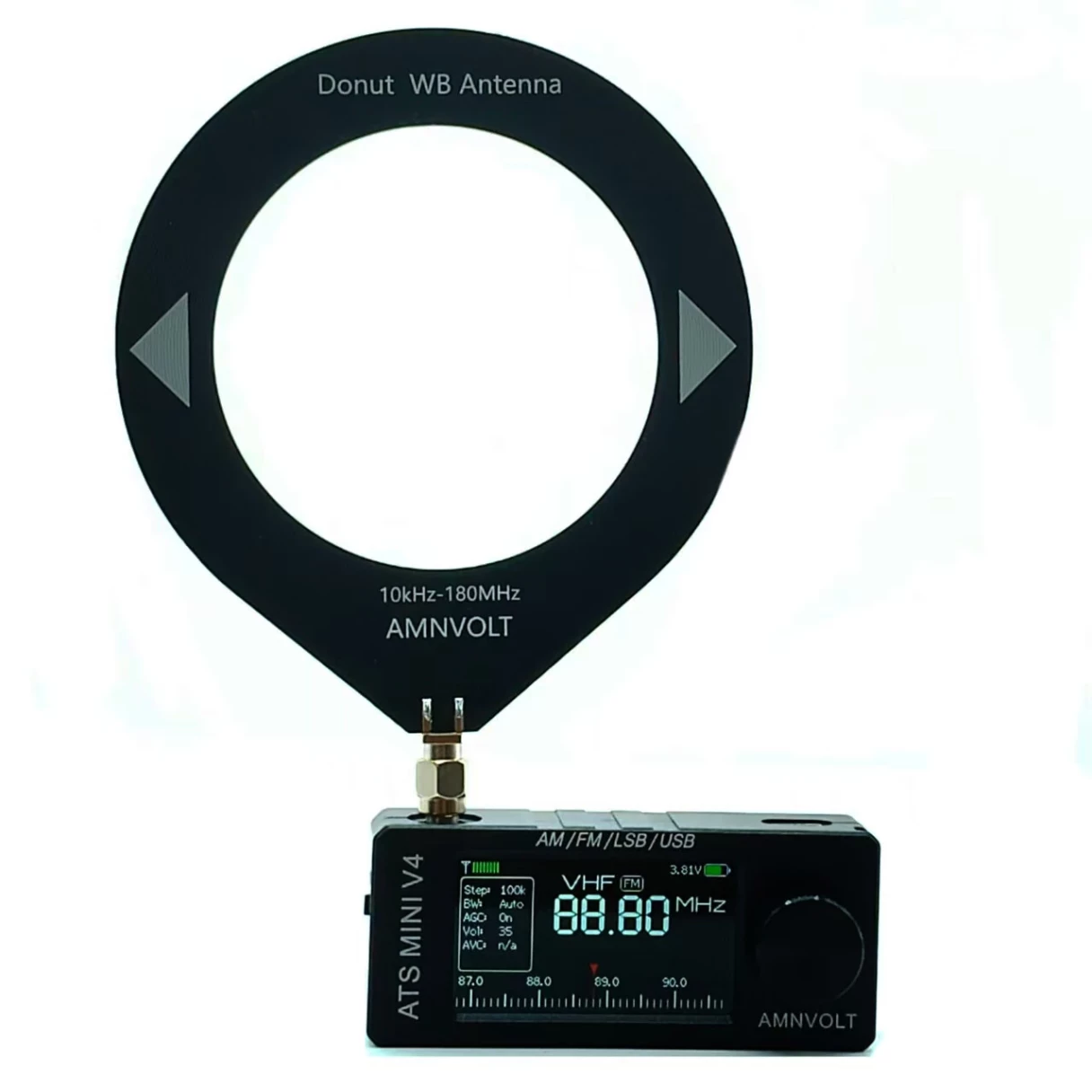 AMNVOLT V3S Upgraded Version V4 ATS Mini SI4732 Radio All Band Receiver CNC Metal DSP AM FM SSB LSB USB Hi-Z Circuit