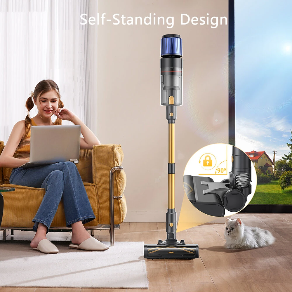 [EU Direct]Proscenic P15 & Vactidy V12 Stick Vacuum Cleaner, 50kPa Powerful Suction,Green Light, HEPA Filter, LED Display, for Home Floor Carpet Cleaning