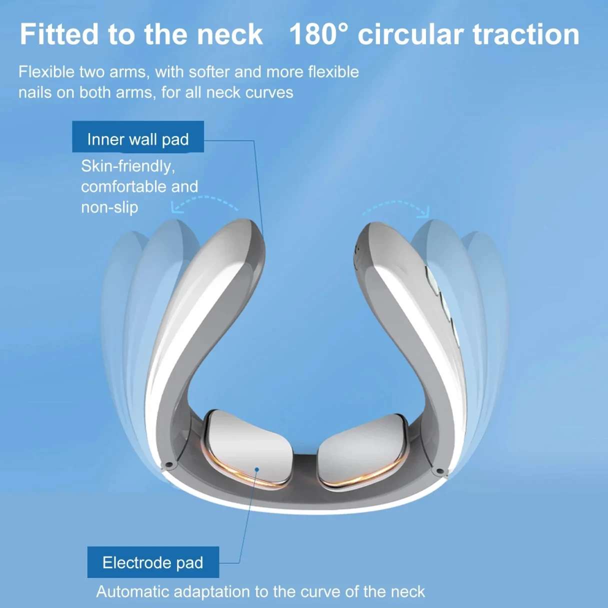 Electric Muscle Stimulation Neck Therapy Instrument 6 Modes Adjustable Intensity Ergonomic Design Portable Pain Relief Tool