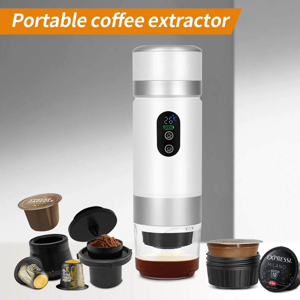 Comfook 3-in-1 Portable Electric Espresso Coffee Maker Cordless Coffee Machine With Digital Display Suitable For RV, Hiking, Office