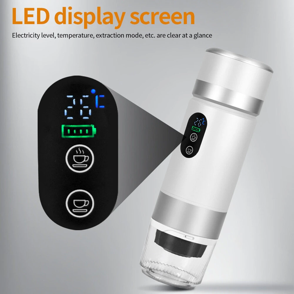 Comfook 3-in-1 Portable Electric Espresso Coffee Maker Cordless Coffee Machine With Digital Display Suitable For RV, Hiking, Office