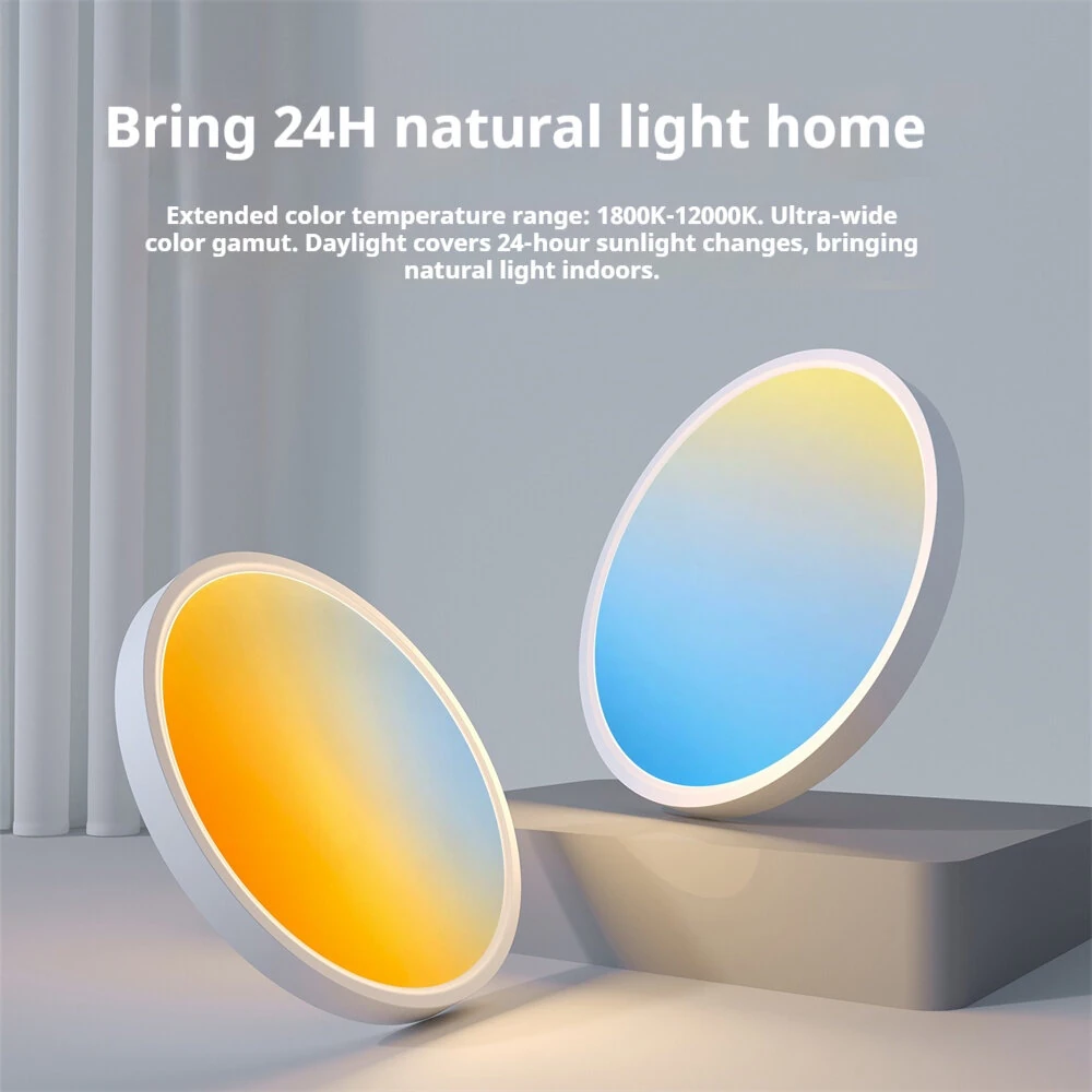 Elfeland 60W 40cm Full Spectrum LED Ceiling Light 1800K~12000K Remote Control with RGB Modes Dimmable Full Color Gradient Sky Light