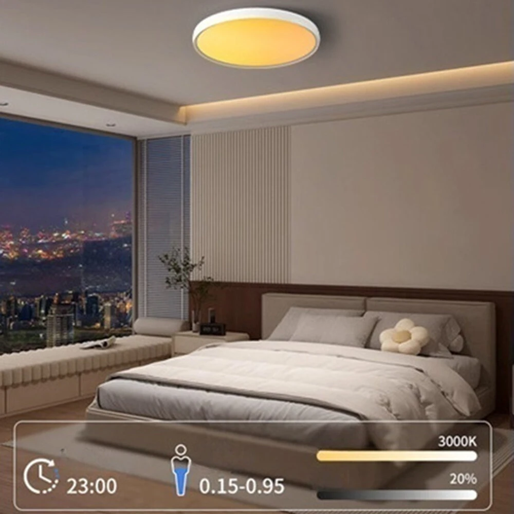 Elfeland 60W 40cm Full Spectrum LED Ceiling Light 1800K~12000K Remote Control with RGB Modes Dimmable Full Color Gradient Sky Light