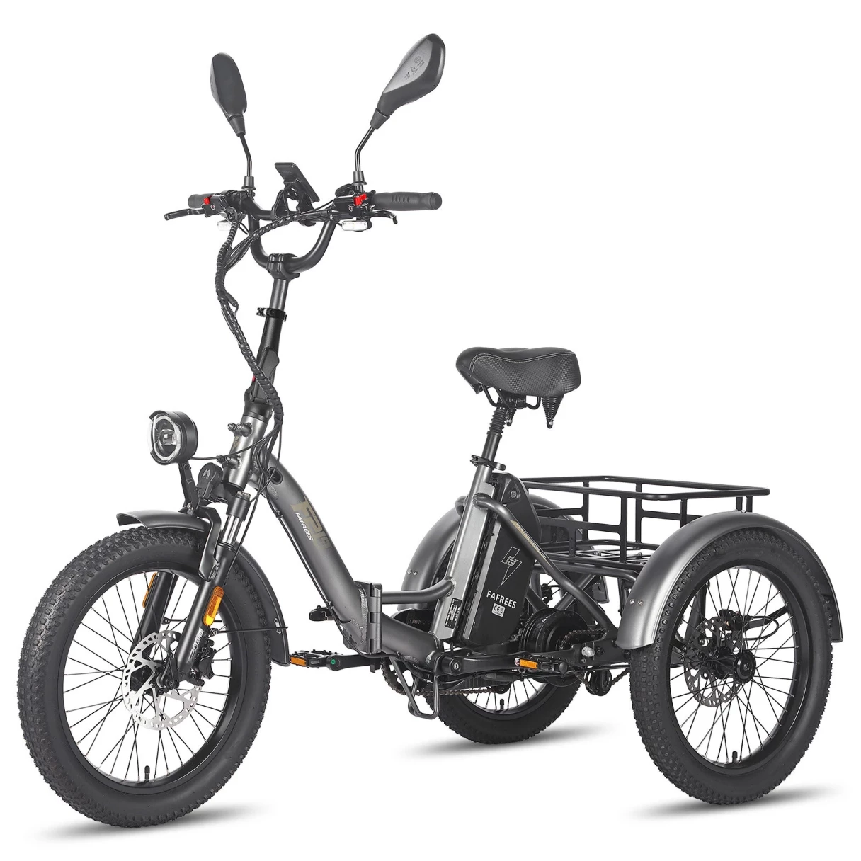[EU DIRECT] FAFREES F20 MATE Electric Tricycle with EU L2e-P Certification 48V 21Ah Battery 500W Motor Recommended Top Speed 25KM/H 20*3.0inch Fat Tires 90-115KM Mileage Range 180KG Max Load Folding Electric Bike