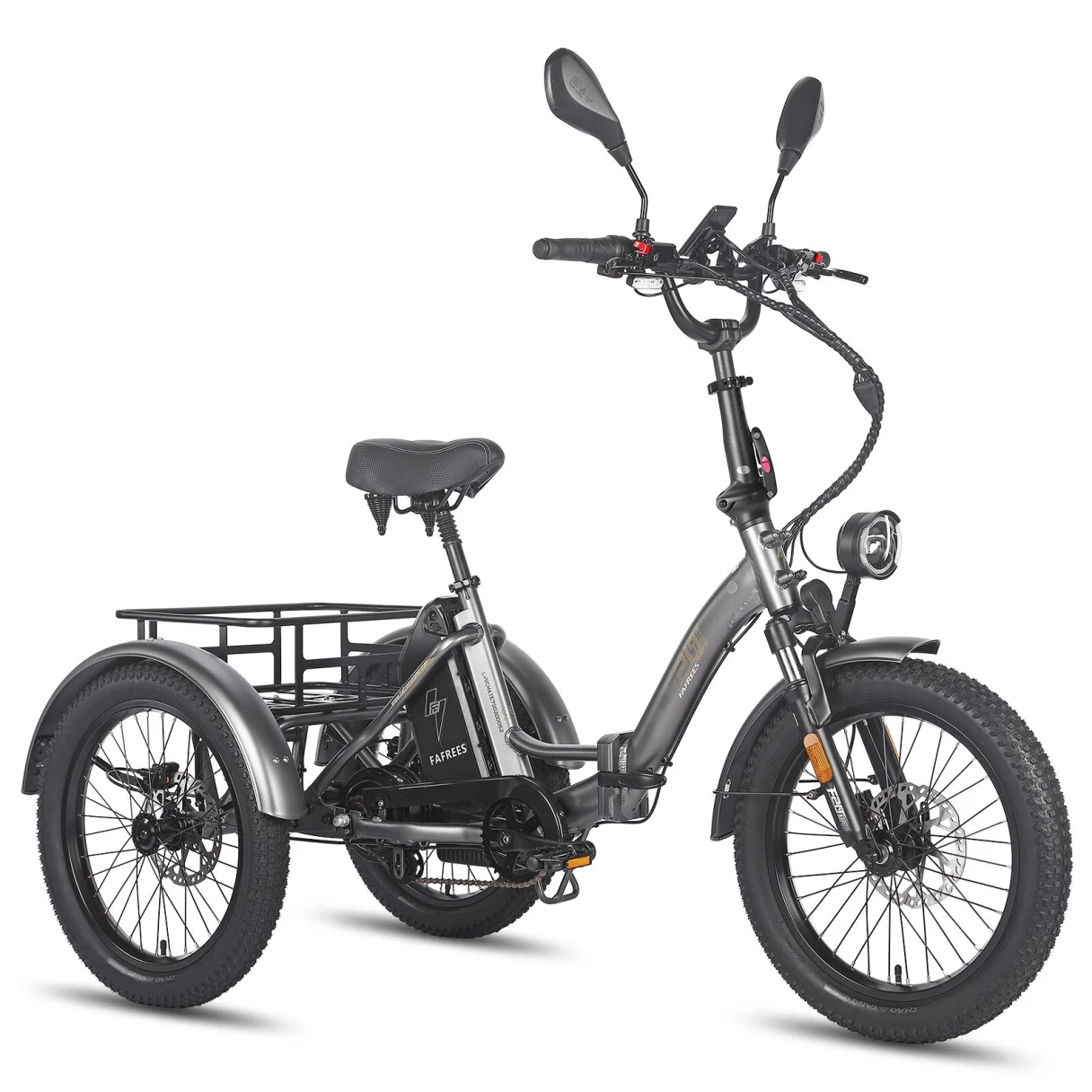 [EU DIRECT] FAFREES F20 MATE Electric Tricycle with EU L2e-P Certification 48V 21Ah Battery 500W Motor Recommended Top Speed 25KM/H 20*3.0inch Fat Tires 90-115KM Mileage Range 180KG Max Load Folding Electric Bike