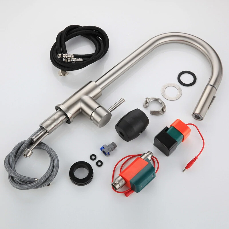 AGSIVO Smart Touch Kitchen Sink Faucet 360 ° Rotation with Pull Down Sprayer Motion Sensor Cold Hot Mixed Tap SUS 304 Stainless Steel Brushed Nickel