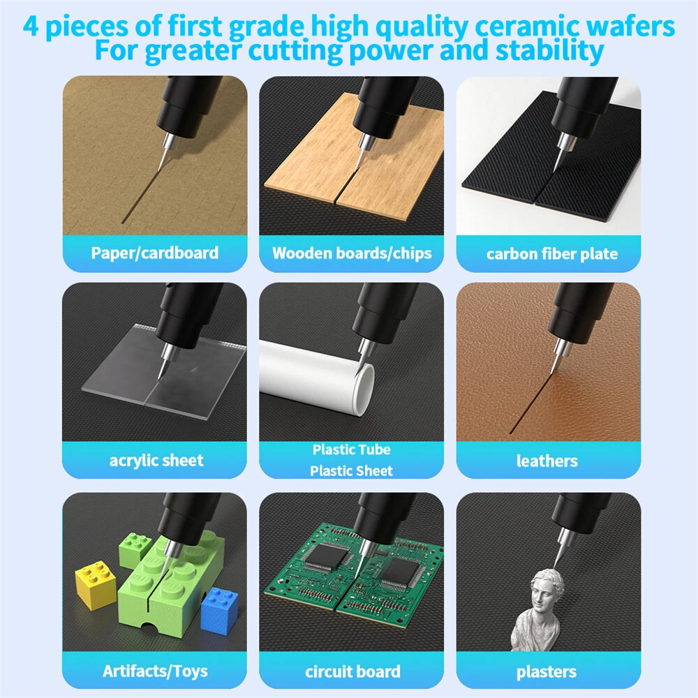 KWS FS-S1 Ultrasonic Cutting Machine Lightweight Aluminum Alloy Portable Type-C Rechargeable Adjustable Power High Precision Versatile Material Cutting Tool