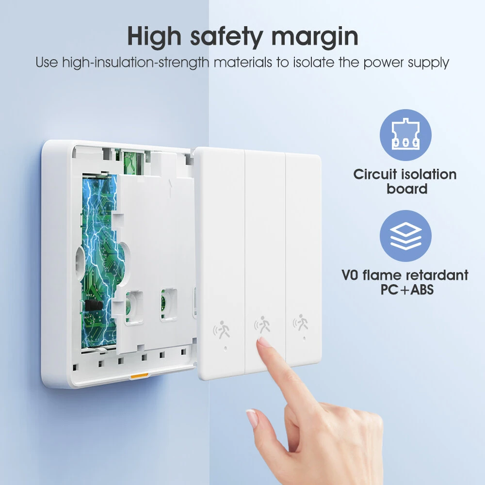 SMATRUL Tuya Smart Zigbe 10G Motion Sensor Radar Switch Single Live Wire/Neutral Live Wire APP Remote Control Human Motion Detection Alarm No Required Voice Control