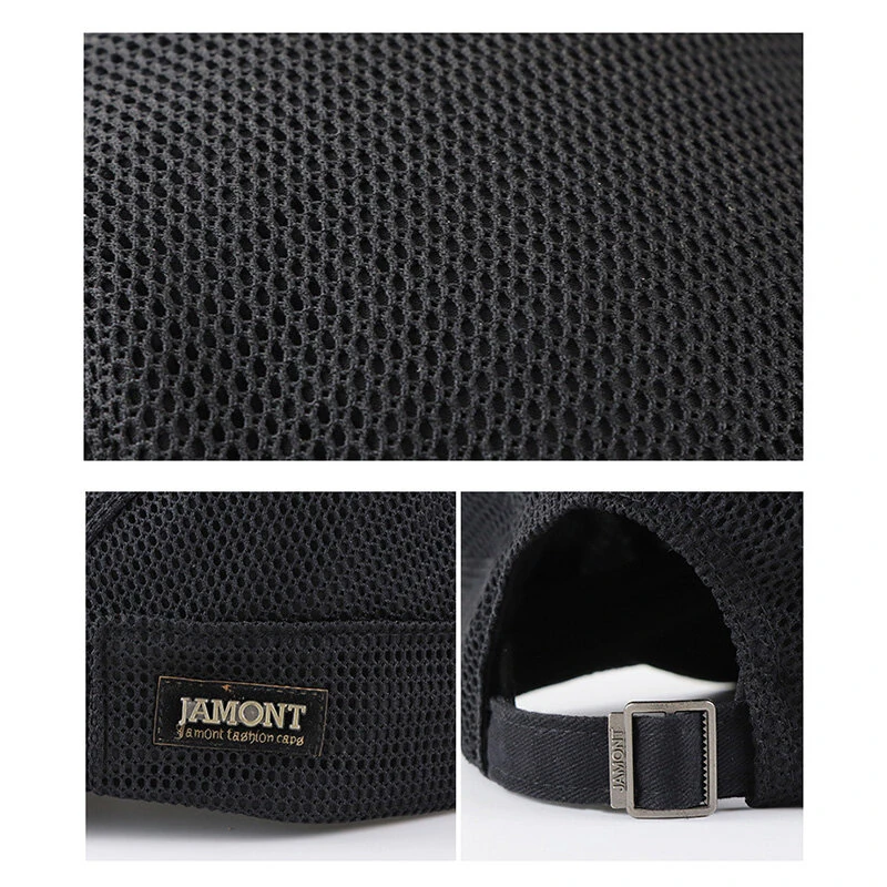 Collrown Breathable Beret Cap Men Mesh Fabric Flat Hat Newsboy Cap Driving Fishing Hat Peaked Cap Adjustable Cabbie Hat