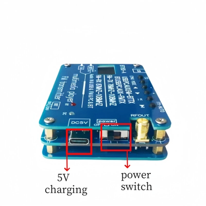 BT180 bluetooth 5.3 Transmitter Receiver FM Radio USB Audio Decoder PC Soundcard EQ Modes AUX Input 2800mAh Battery Long Playtime High Quality Audio Streaming