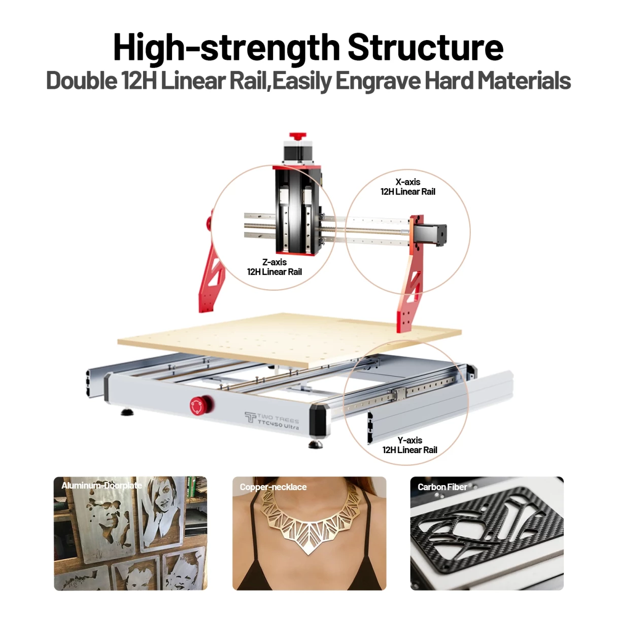 [EU Direct]TWO TREES TTC450 Ultra CNC Router Engraving Machine+30000RPM 800W High Power Motor Woodworking Router Trimmer Kit