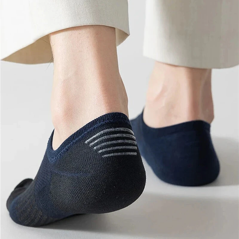 6 Pairs Men's Pure Cotton Five Finger Socks Breathable Mesh Sweat Absorbent Antibacterial Short Boat Socks Running Sports Toe Sock Comfortable