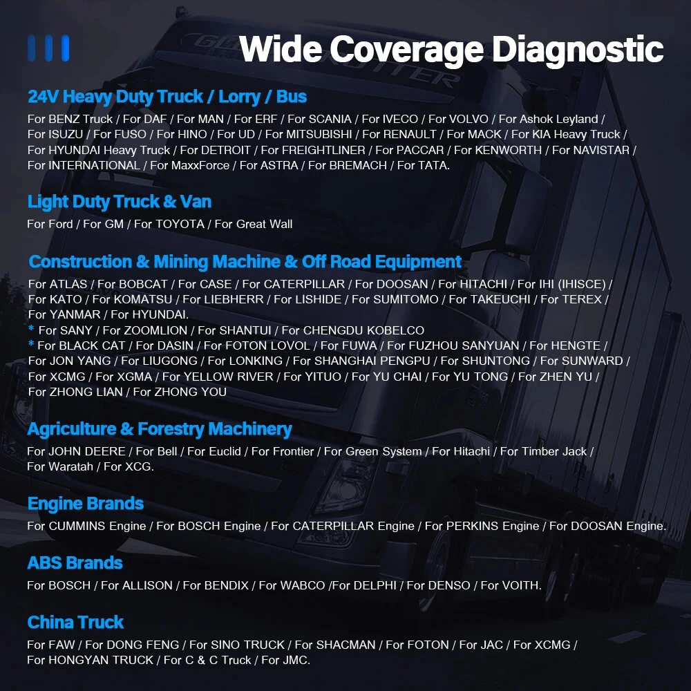 ANCEL X7HD Diesel Truck Scanner OBDII Diagnostic Tool Heavy Duty Diesel Truck Scan Tool Heavy Duty Truck Scanner Professional Full System 12V 24V Oil Regen ECU Reset Battery OBD2 Diagnostic Tool