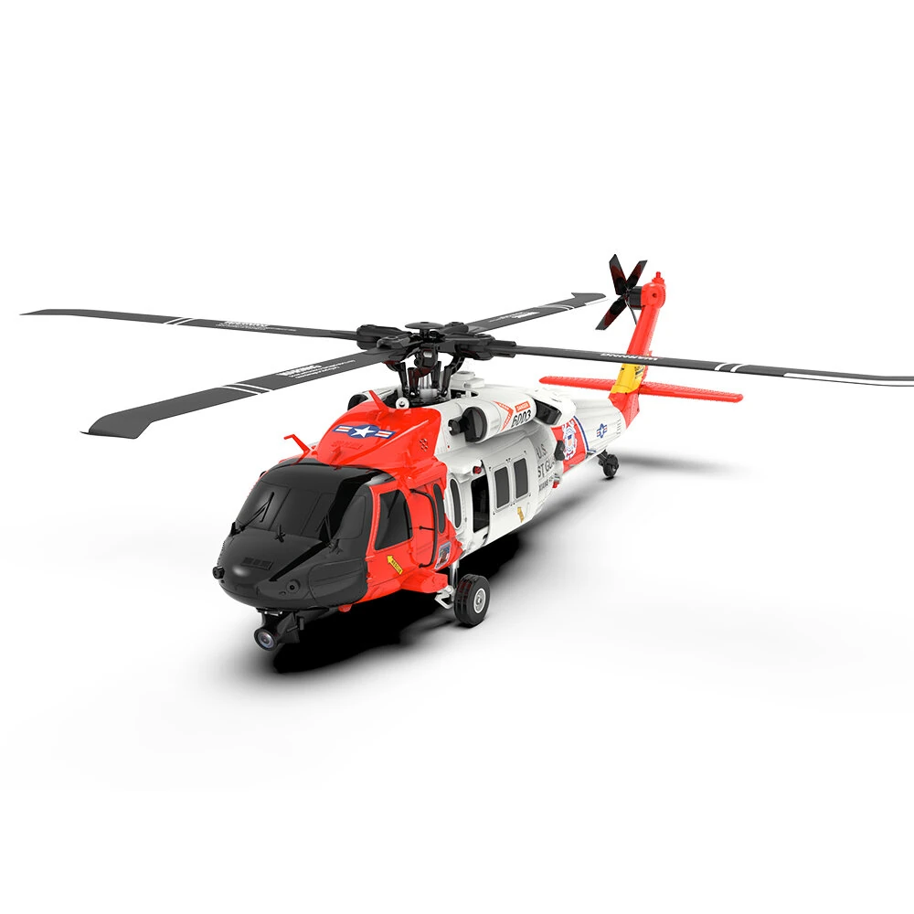 Eachine E200 EXP 2.4G 6CH 6-Axis Gyro Optical Flow Localization Dual Brushless Motor 1:47 Scale Flybarless MH-60 Coasts Guard Resure RC Helicopter