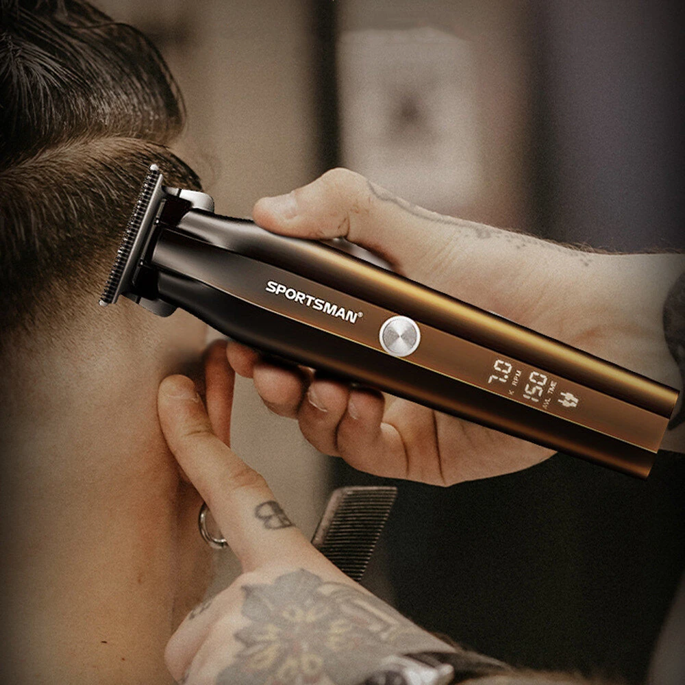 SPORTSMAN SM-749 Cordless Hair Clipper for Men Rechargeable 1500mAh Trimmer with Stainless Steel Blades & Adjustable Cutting Lengths