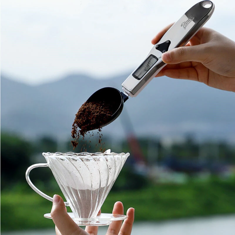 Bincoo Digital Spoon Scale High-precision 0.1g~500g Switchable Stainless Steel Measuring Spoon Baking Food Electronic Kitchen Scale