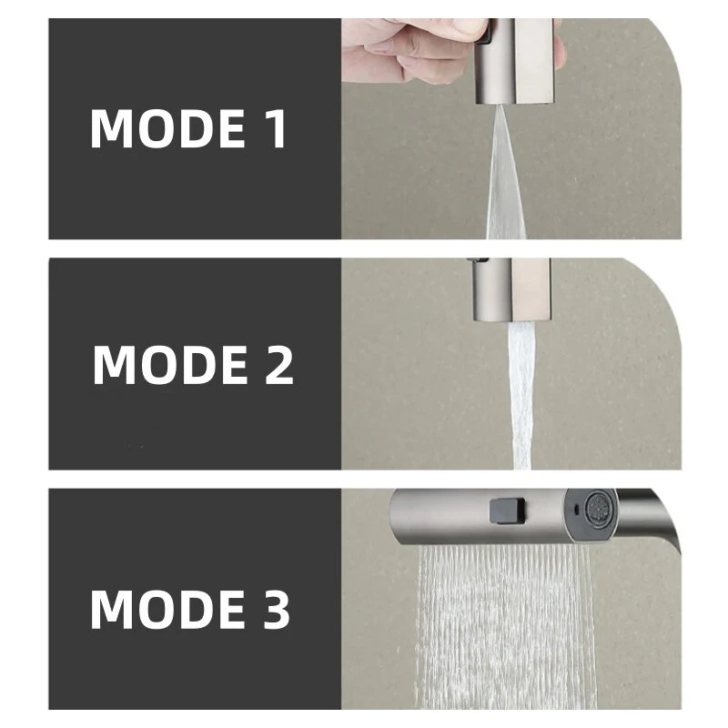 Pull Out Basin Faucet 360° Rotatable 304 Stainless Steel Kitchen Sink Mixer Tap with Pull Out Sprayer Hot And Cold Dual Control