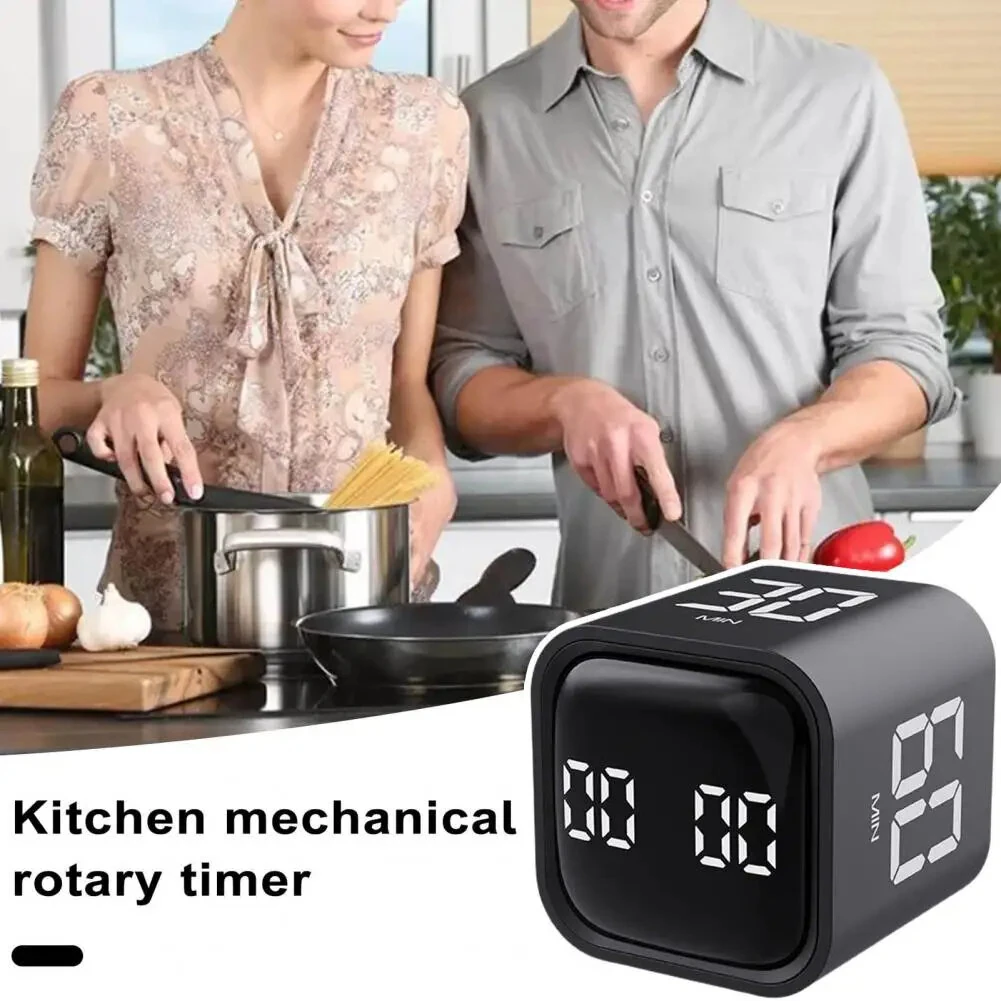 Productivity Cube Timer Sensor Flip LED Display 4 Preset Times Dual Mode Time Management Countdown Kitchen Student Learning Mini Digital Timer