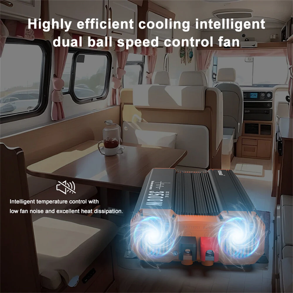 [EU Direct] FCHAO 3500W DC24V To AC230V Pure Sine Wave Solar Inverter DC to AC Power Invertor Board With Remote Control For Home RV Car, EU Plug, KST-3500W-24V