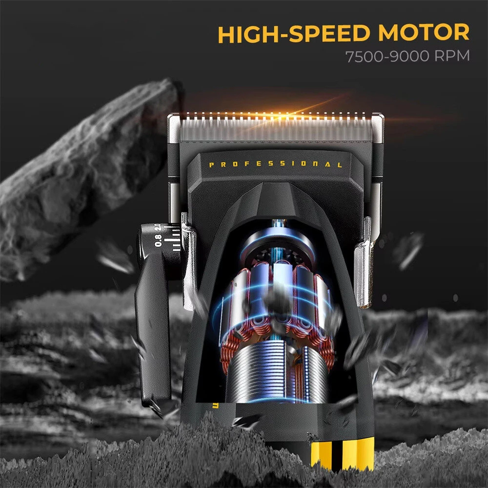 VGR V-285 9000RPM Professional Hair Clipper for Men LED Display DLC Blade Cordless Ceramic Blade Hair Trimmer Haircut Machine