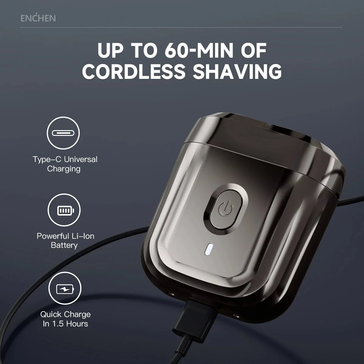 ENCHEN MINI6 Electric Shaver Double-Headed Mini Magnet Shaver Type-C Charging Quiet Washable Portable Wet & Dry Shaving for Travel