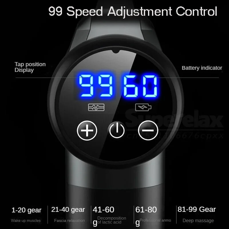 Konka A2 Massage Gun 8 Message Heads 99 Adjustable Gears Fascia Gun Brushed Motor 1500mAh Battery