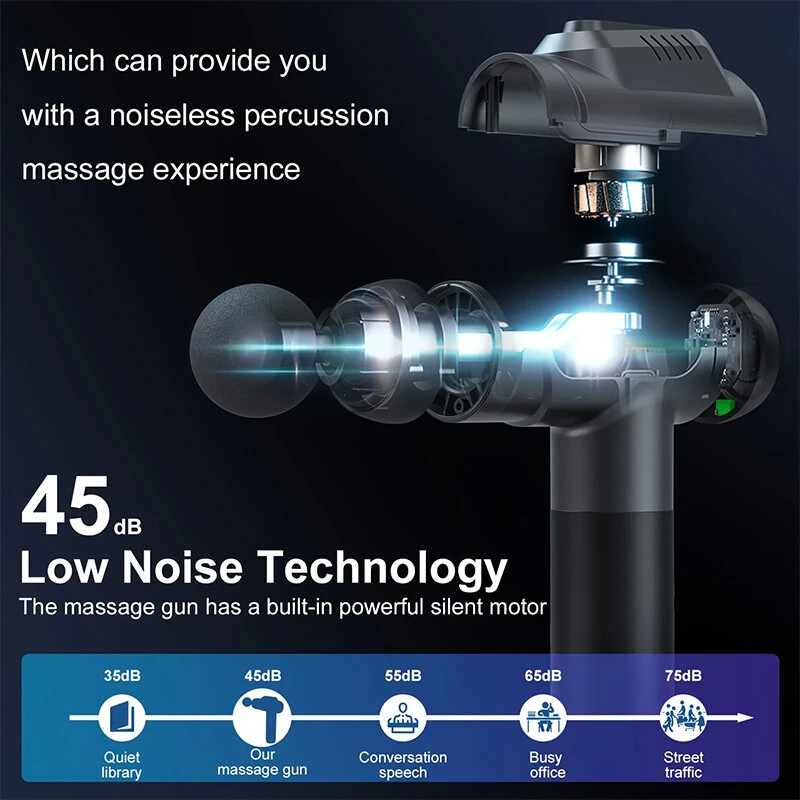 Konka A2 Massage Gun 8 Message Heads 99 Adjustable Gears Fascia Gun Brushed Motor 1500mAh Battery