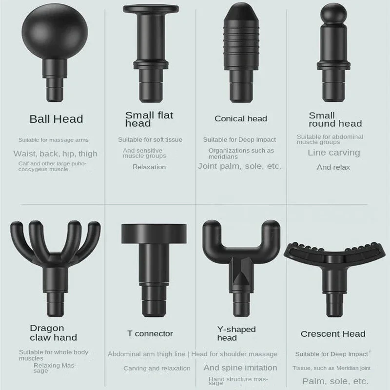 Konka A2 Massage Gun 8 Message Heads 99 Adjustable Gears Fascia Gun Brushed Motor 1500mAh Battery