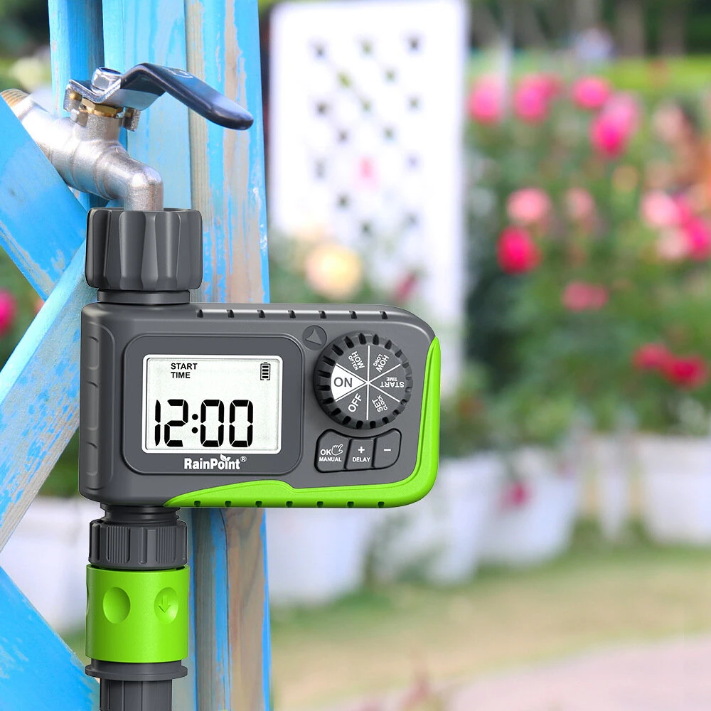 RAINPOINT Sprinkler Timer Programmable Water Timer With Rain Delay for Garden Hose Automatic Watering System Waterproof Digital Irrigation Timer System