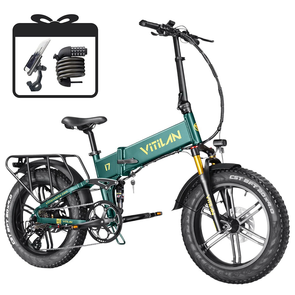 [EU Direct] Vitilan i7pro 3.0 Electric Bike 48V 20AH SamsungBattery 750W Motor Recommended Top Speed 25KM/H 20*4.0inch Tires 90KM Max Mileage 150KG Max Load Folding Electric Bicycle