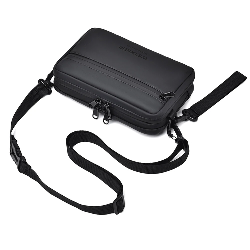 WEIXIER Mens Simple Fashion Mini Crossbody Bag Large Capacity Waterproof Wear-resistant Zipper Outdoor Casual Shoulder Messenger Bag