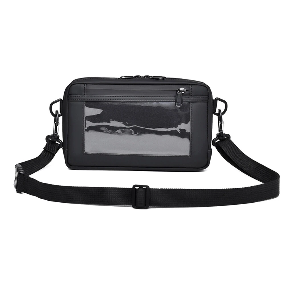 WEIXIER Mens Simple Fashion Mini Crossbody Bag Large Capacity Waterproof Wear-resistant Zipper Outdoor Casual Shoulder Messenger Bag