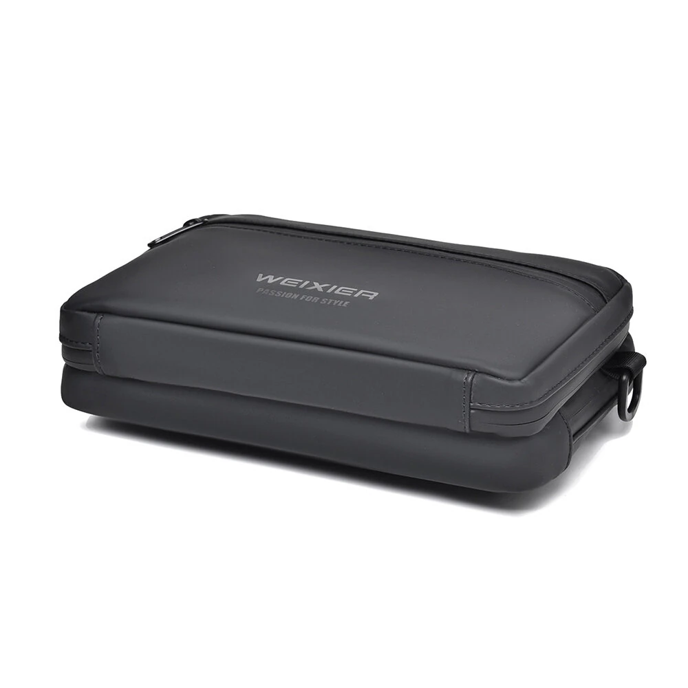 WEIXIER Mens Simple Fashion Mini Crossbody Bag Large Capacity Waterproof Wear-resistant Zipper Outdoor Casual Shoulder Messenger Bag