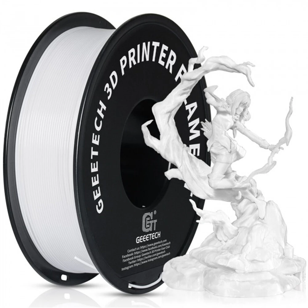 Geeetech PETG 3D Printer Filament 1.75mm 10kg White High Accuracy Clog-Free Bubble-Free Vacuum Sealed Compatible with FDM Printers