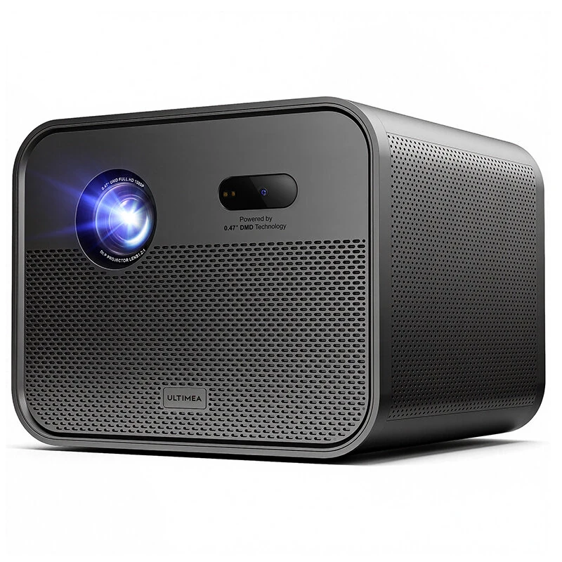 [EU Direct] ULTIMEA Poseidon E100 DLP Projector 1800 ANSI Lumens 1080P Native 3D 4K HDR10&HLG Auto Focus & 6D Keystone Google TV Dual 10W Speakers Smart Home Cinema Theater