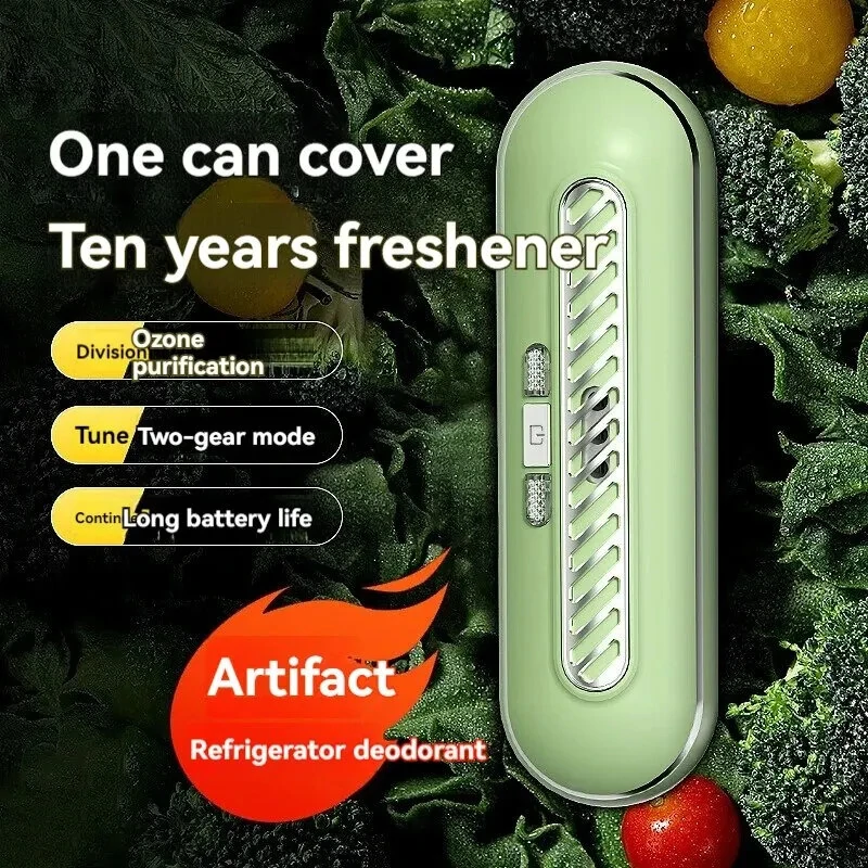 Refrigerator Deodorizer Ozone Sterilization Air Purifier 1200mAh Battery with Quick Air Purification for Effective Odor and Germ Removal