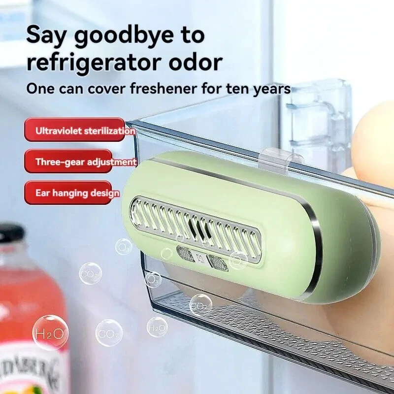 Refrigerator Deodorizer Ozone Sterilization Air Purifier 1200mAh Battery with Quick Air Purification for Effective Odor and Germ Removal