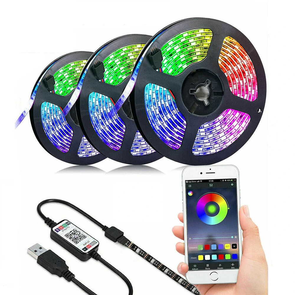 Elfeland LED Set Light With 5V 5050RGB Colorful TV Background Light with USB Bluetooth Smart Atmosphere Light Strip