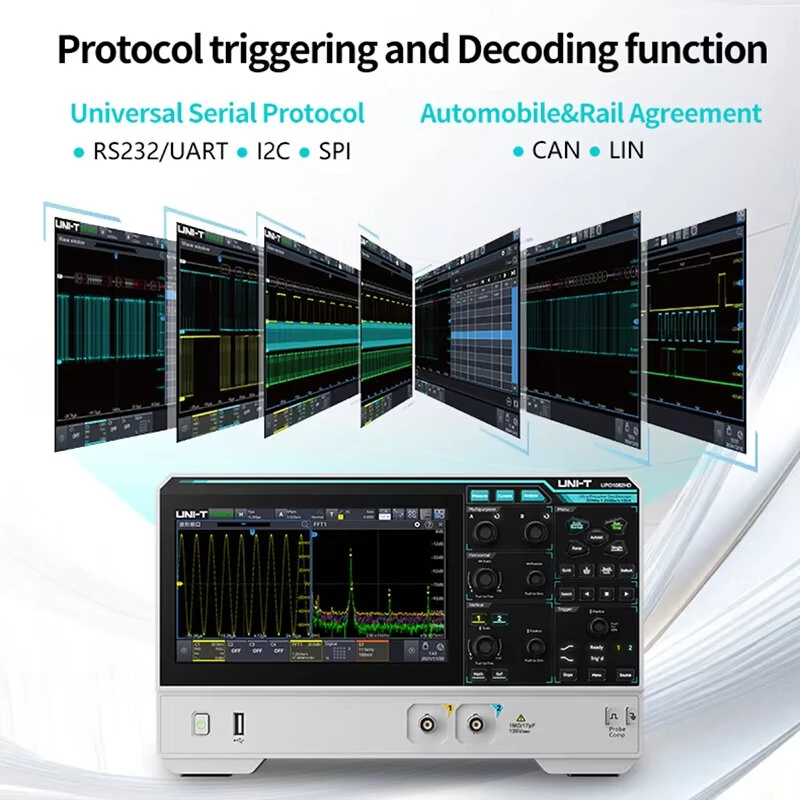 UNI-T UPO1152HD UPO1154HD Oscilloscope 2/4 Channels 150MHz Bandwidth 12-bit ADC 1.25GSa/s Sampling Rate Large Storage Depth High-Definition Touch Screen