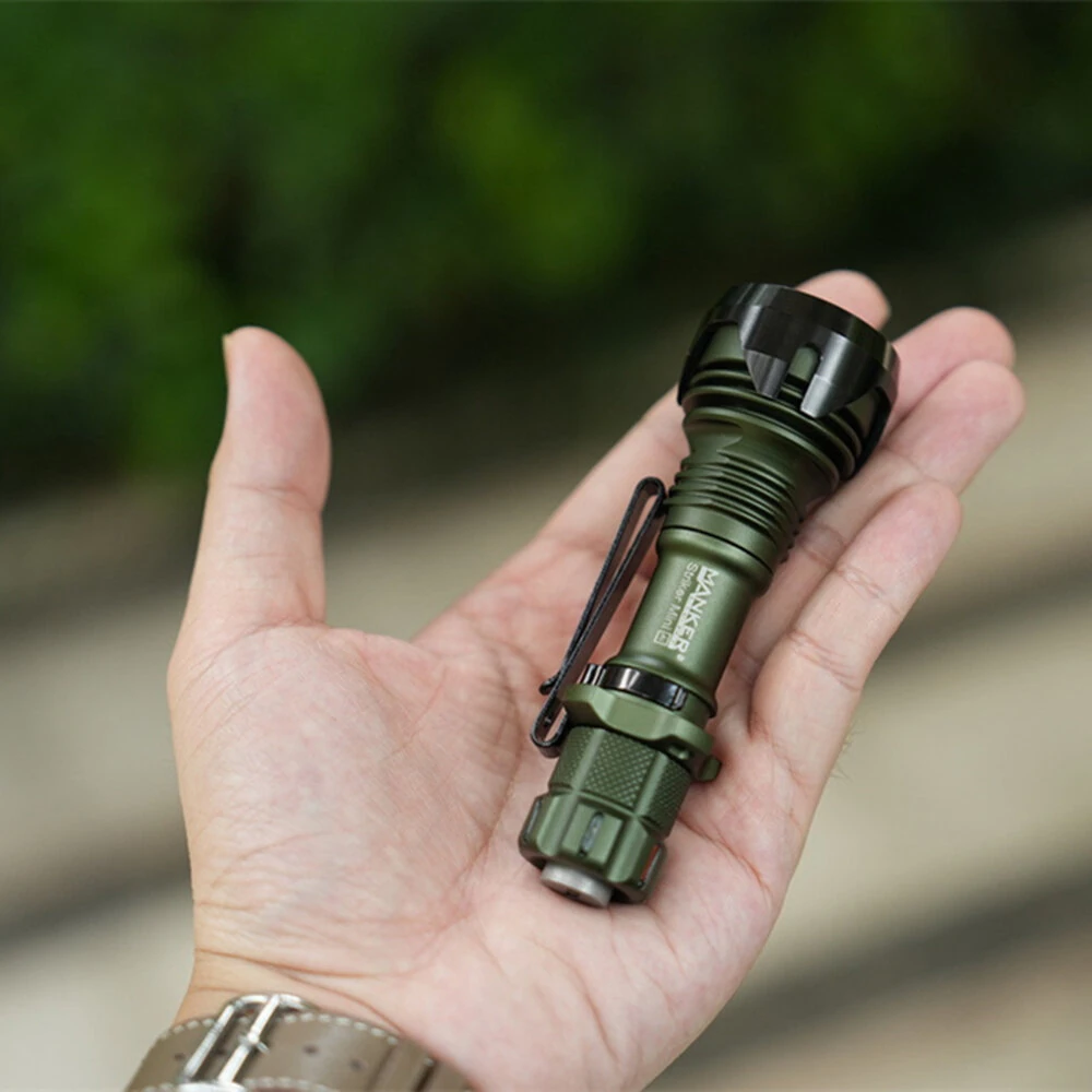 Manker 430 Meters EDC Pocket Tactical Flashlight 14500 Battery Long Range 635 Lumens Rechargeable Mini LED Torch for Camping Lantern Fishing Outdoor
