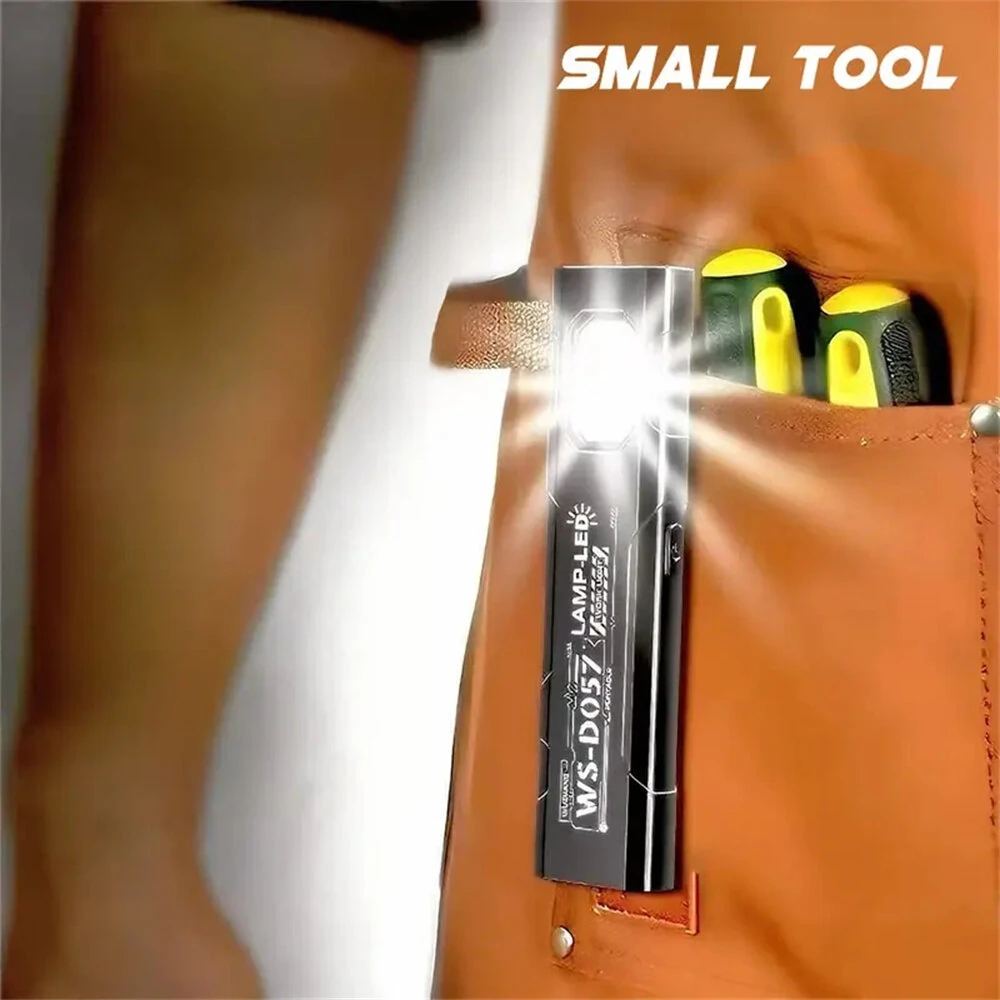 LED Keychain Flashlight Multi-functional Portable USB Rechargeable Mini Torch Light With Magnet For Outdoor Hiking Camping