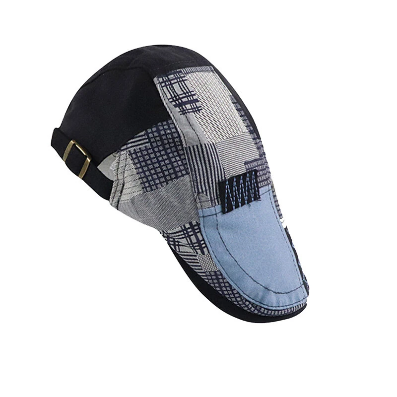 Collrown Men Berets Retro Patchwork Plaid hat Men's Flat Cap England Newsboy Cap Classic Peaked Painter Caps for Spring Summer Autumn Winter