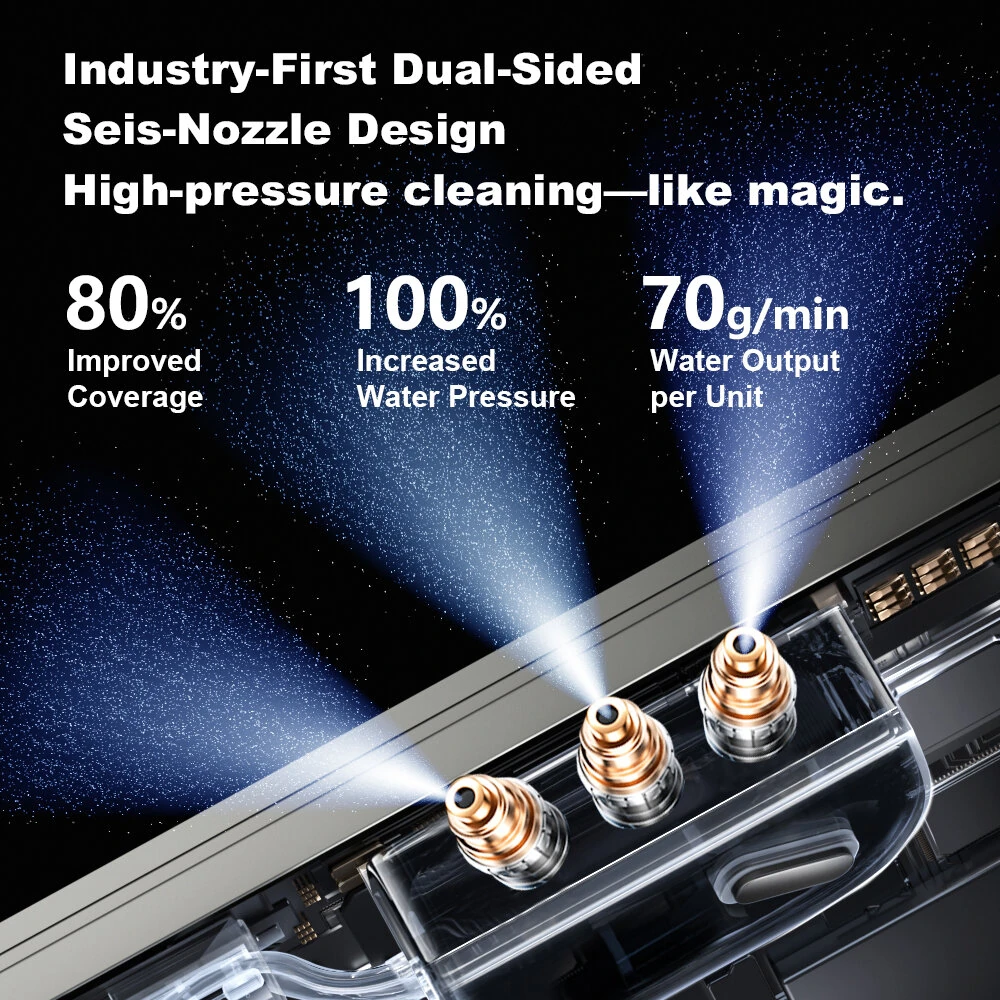 [EU Direct]Liectroux S9 Smart Window Cleaning Robot,With 2 Roller Brushes, 6-Way Water Pump Spray,Brushless Motor,9kpa Suction,Frameless Works,8 Microswitches,Safety Rope & Power Cord 2 In 1,App & Remote Control,Voice Prompts