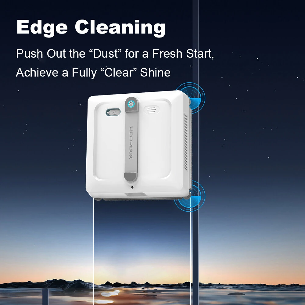 [EU Direct]Liectroux S9 Smart Window Cleaning Robot,With 2 Roller Brushes, 6-Way Water Pump Spray,Brushless Motor,9kpa Suction,Frameless Works,8 Microswitches,Safety Rope & Power Cord 2 In 1,App & Remote Control,Voice Prompts